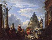 Roman Ruins with Figures Giovanni Paolo Pannini